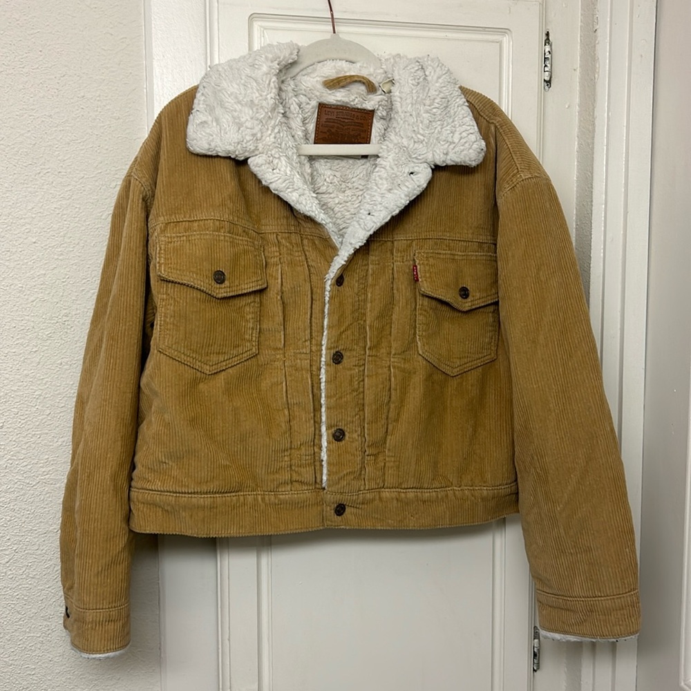 Levi’s Corduroy Jacket Tan Large Sherpa